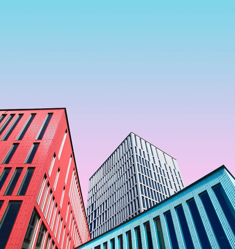 buildings, architecture, colorful, symmetry, minimalism, HD phone wallpaper