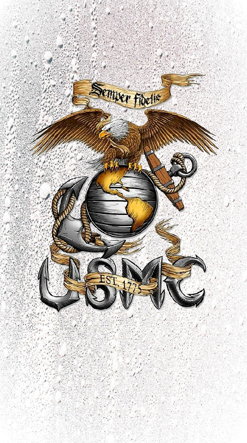 US Marine Corps, anchor, eagle, globe, semper fidelis, HD phone wallpaper