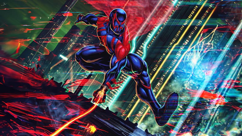 Spider Man 2099 Soaring Quest, spiderman-2099, spiderman, superheroes, artwork, digital-art, artstation, HD wallpaper