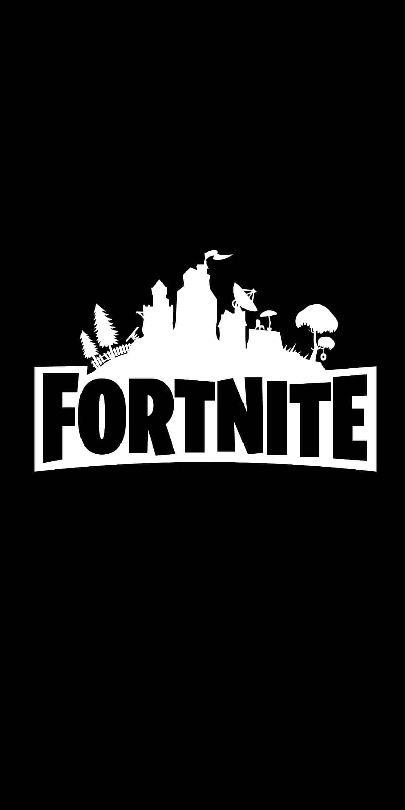 Fortnite logo, game, guns, guerra, battle royale, popular, black, grayscale, HD phone wallpaper