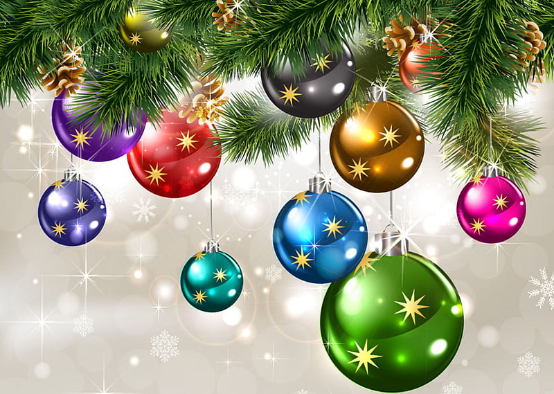 Magic Christmas!!!, colorful, christmas balls, bonito, magic, xmas, ball, nice, magic christmas, lovely, holiday, christmas, colors, new year, happy new year, winter, cool, merry christmas, balls, HD wallpaper