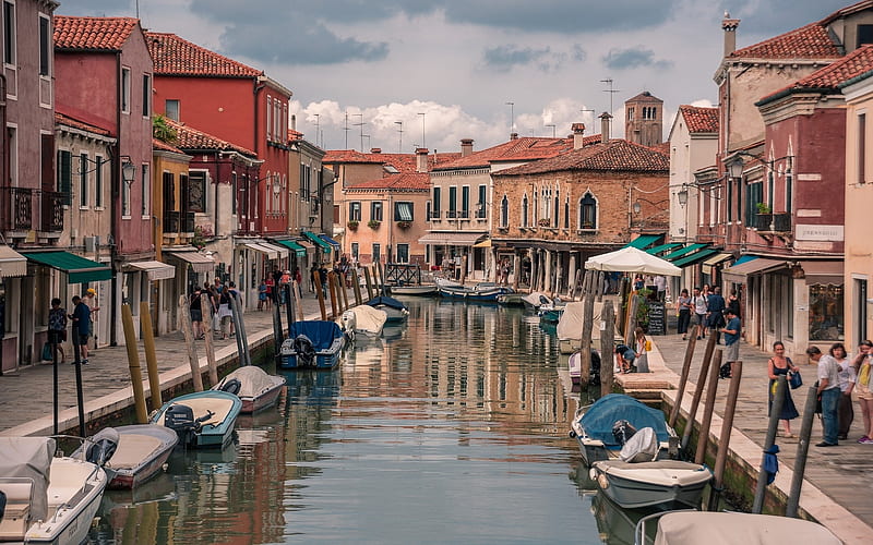 Venice, Murano Island, Venice, boats, Italy, houses, island, sea, HD ...