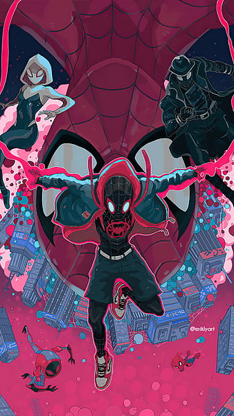 Spiderman, into the spiderverse, marvel, spider-man, HD phone wallpaper