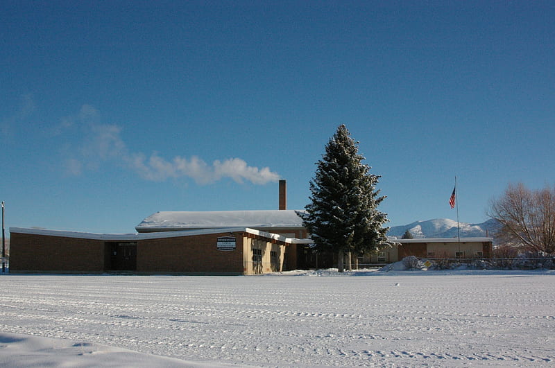 Rendezvous Upper Elementary School; Driggs, Idaho, Driggs, Schools, Idaho, Snow, Elementary, Winter, HD wallpaper