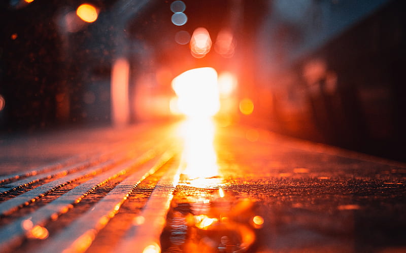 2018 Cities Street Sunset Light Glare Bokeh, HD wallpaper