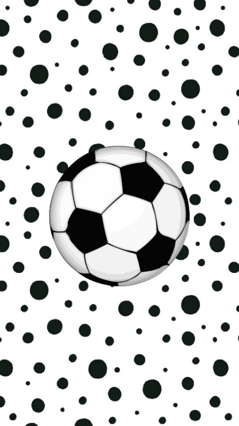 Balón de fútbol, ​​blanco y negro, lunares, Fondo de pantalla de teléfono  HD | Peakpx