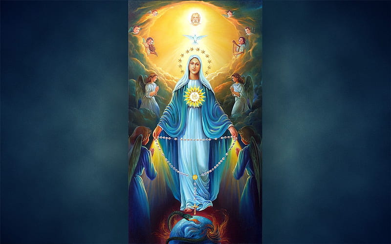 Mother of God, Angels, Holy Trinity, Virgin, Mary, rosary, HD wallpaper |  Peakpx