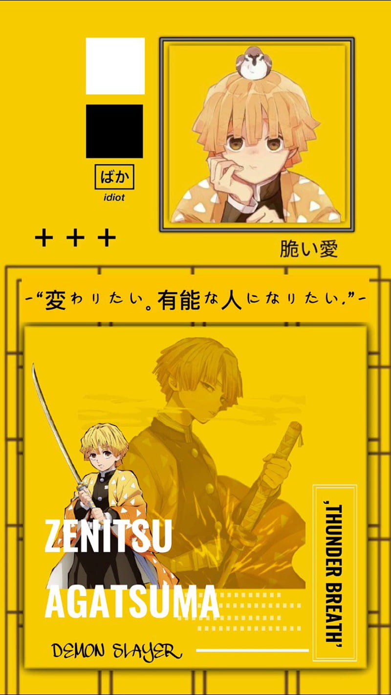 Zenitsu Agatsuma, anime, cute, demon slayer, HD phone wallpaper