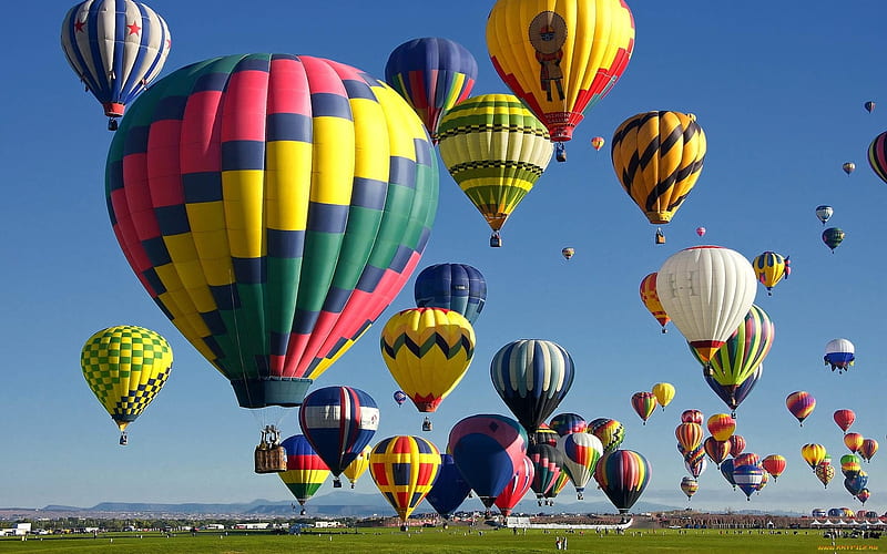 Colorful Hot Air Balloons, colors, hot air, sky, balloons, HD wallpaper