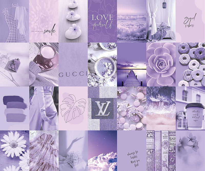 120pcs Pastel Purple Lavender Collage Kit Aesthetic - Etsy. Wall collage,  Purple iphone, HD wallpaper | Peakpx