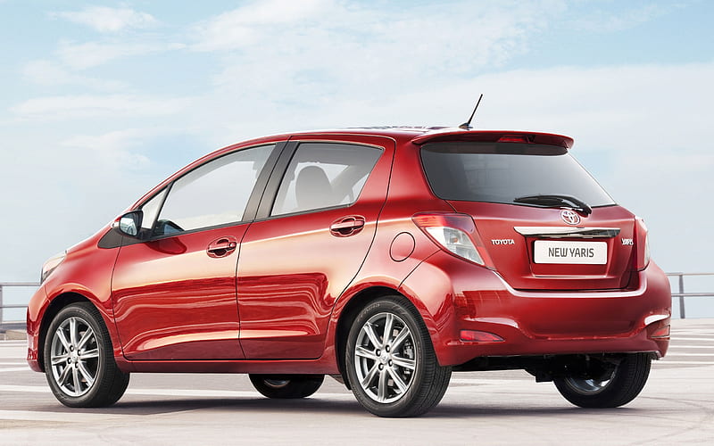 Toyota Yaris saloon car red appearance of the 14, HD wallpaper