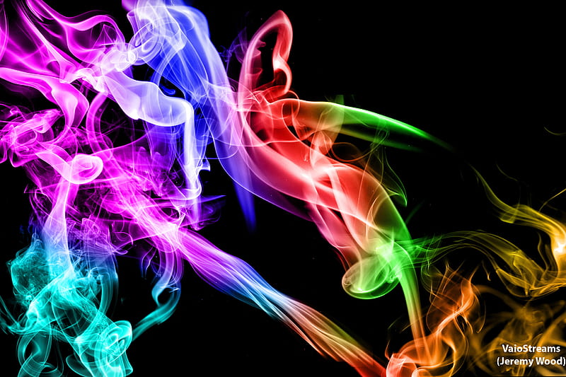Coloured Smoke V1, red, orange, colors, yellow, abstract, green, purple, color, colours, smoke, blue, HD wallpaper
