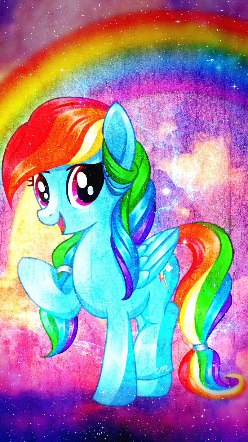 Vintage RainbowDash, clounds, colorful, cute, mlp, my little pony, neon, rainbow, rainbow dash, sky, HD phone wallpaper