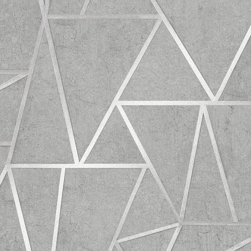 Metro Geometric Apex in grey & silver. I Love, Gray and White Geometric, HD phone wallpaper