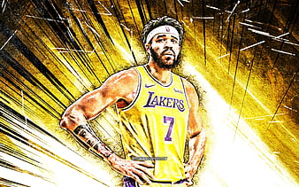 JaVale McGee, NBA, Los Angeles Lakers, yellow stone background