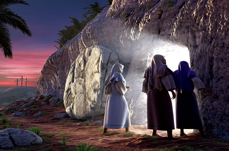 Mary Finds The Open Tomb. ., Easter, holidays, Resurrection, God, Tomb, Jesus, HD wallpaper