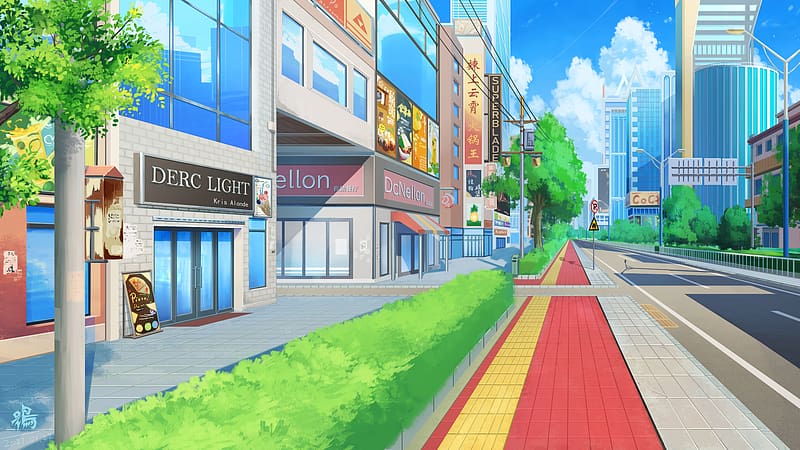 Anime, City, Building, Street, HD wallpaper | Peakpx