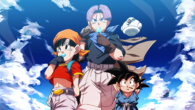 Dragon Ball, Dragon Ball GT, Goku, Pan (Dragon Ball), Trunks (Dragon Ball),  Giru (Dragon Ball), HD wallpaper