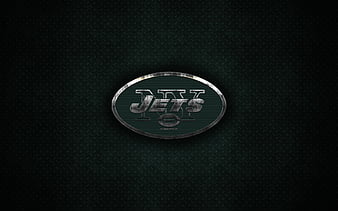 New York Jets, glitter logo, NFL, green white checkered background, USA,  american football team, HD wallpaper