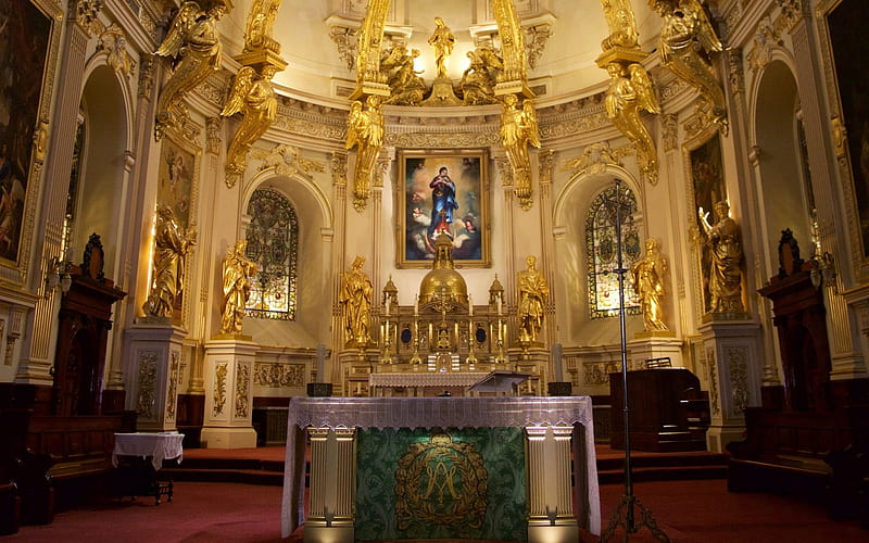 Altar de la iglesia, interior, interior, iglesia, altar, Fondo de pantalla  HD | Peakpx