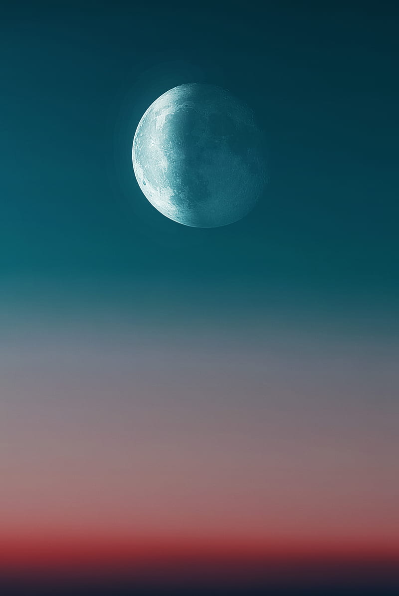 full moon during day, HD phone wallpaper