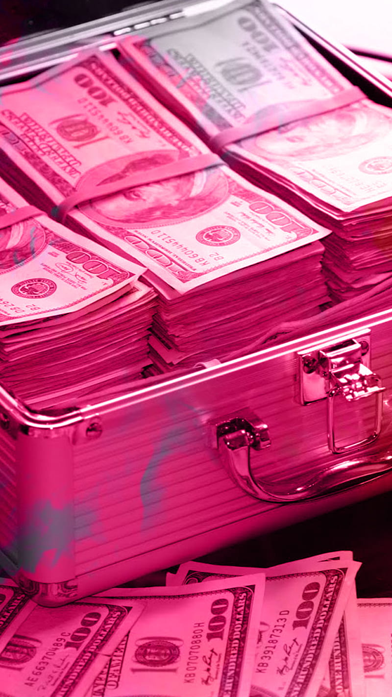 Bag Dollars, dolar, fucsia, money, pink, rich, HD phone wallpaper