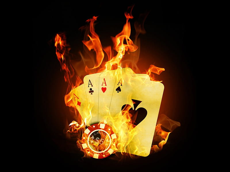 Fire Poker, fire, games, poker, casino, HD wallpaper