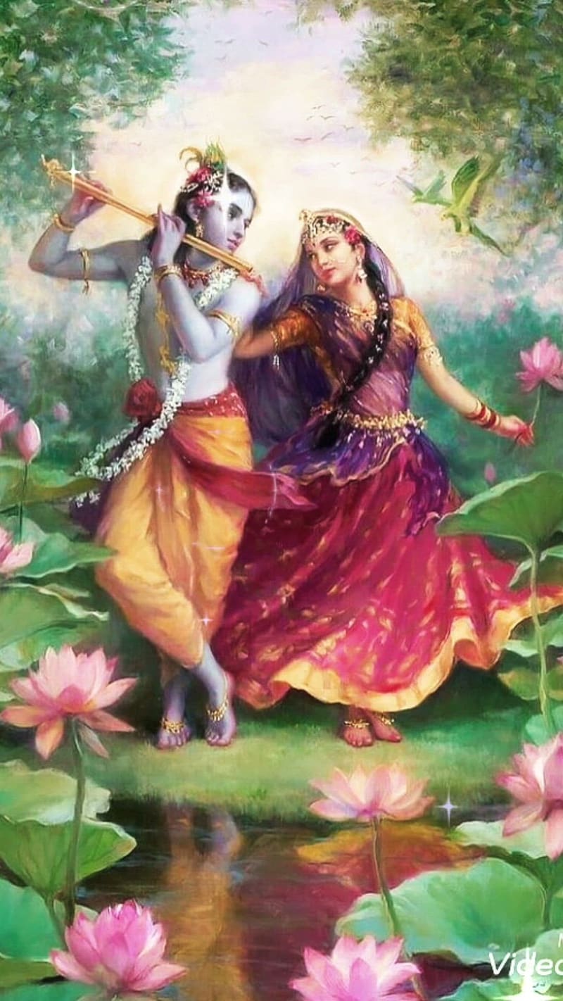 Radha Krishna 3d In Painting, radha krishna 3d, painting, HD phone ...