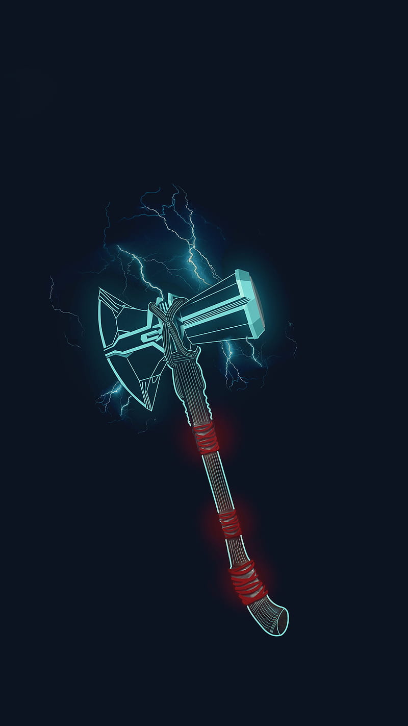 Endgame Thor with Mjolnir and Stormbreaker iPhone Wallpaper - iPhone  Wallpapers