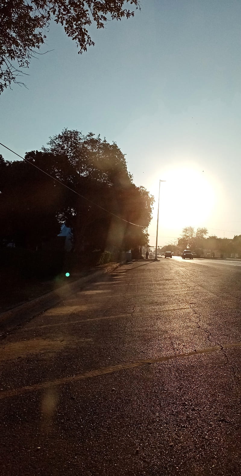 sunrise, carretera, sky, sol, HD phone wallpaper