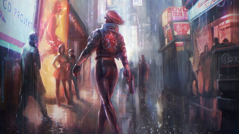 Cyberpunk 2077 Girl With Gun In Hand , cyberpunk-2077, games, 2019-games, cyberpunk, artstation, HD wallpaper