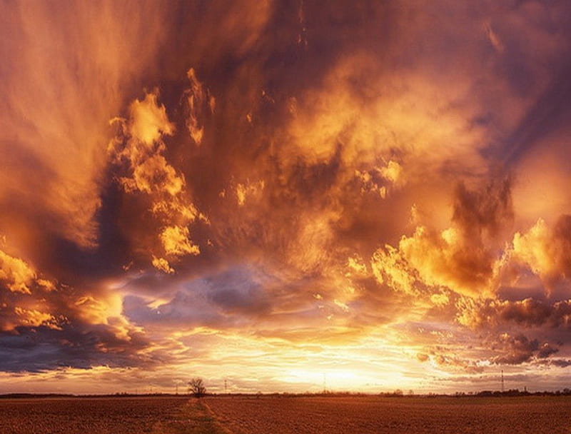 A beautiful sky, beauty, swirling, sunset, forms, clouds, sky, HD wallpaper