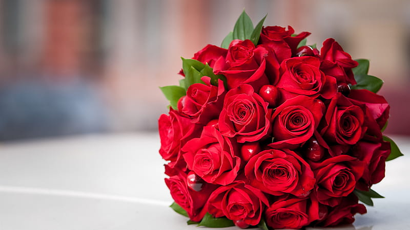 Bouquet Red Roses Flowers Blur Background Flowers, HD wallpaper | Peakpx