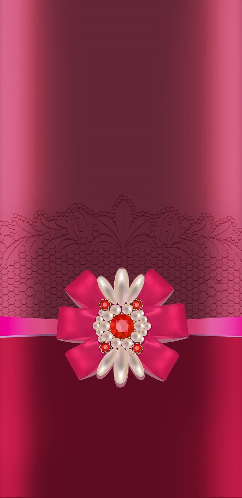 PearlsNJewels, bow, jewelry, jewels, lace, pearls, pink, pretty, red, ruby, HD phone wallpaper