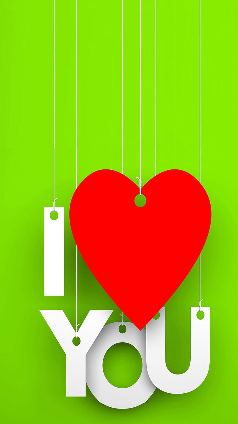 i love you, background, green, heart, letter, wires, HD phone wallpaper