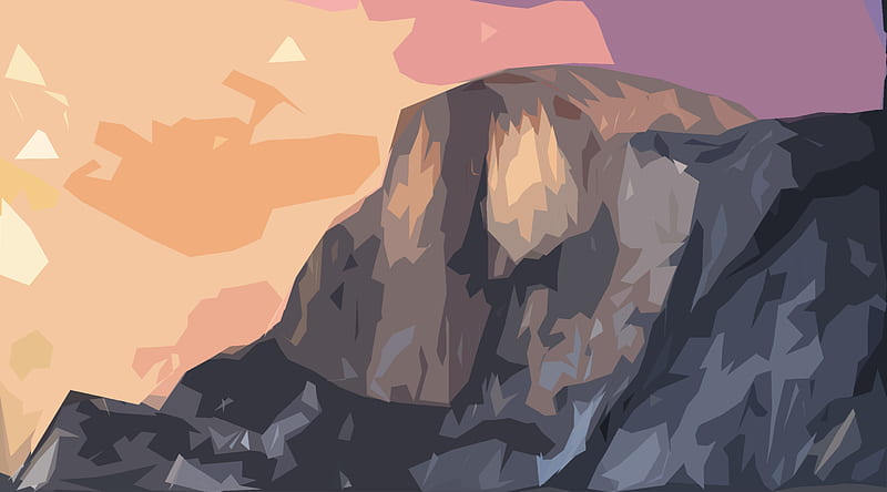 Yosemite Low Poly, yosemite, low-poly, artist, artwork, digital-art, HD wallpaper