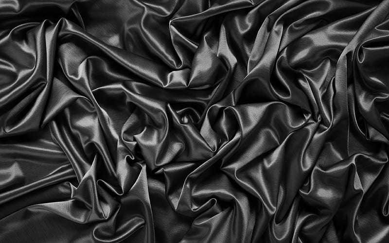 black satin background silk textures, satin wavy background, black backgrounds, satin textures, satin backgrounds, black silk texture, HD wallpaper