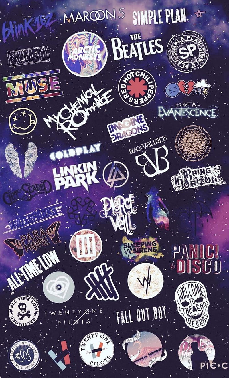 90s rock bands collage