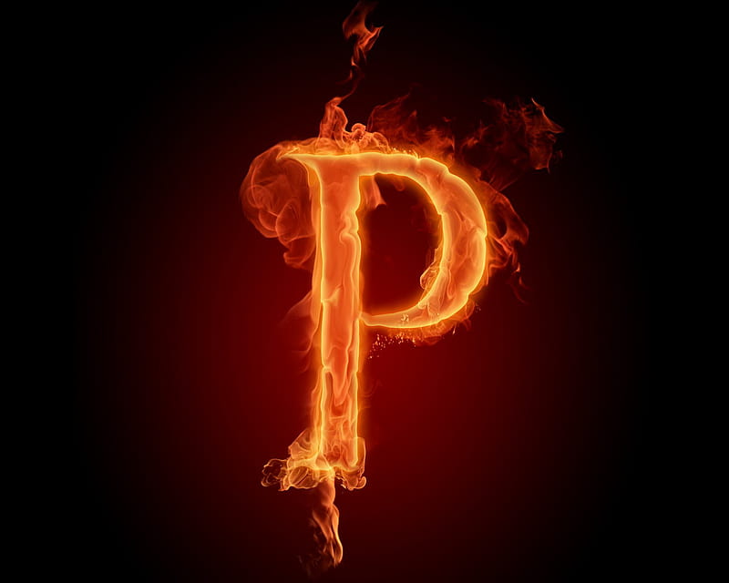 Alphabet P, abstract, alphabet, fire, flame, galaxy letter, note, sign, word, HD wallpaper