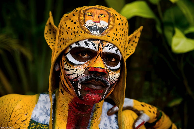 Tiger man, kerala, black, yellow, bonito, tiger, fancy dress, onam, dancer,  malayalam, HD wallpaper | Peakpx