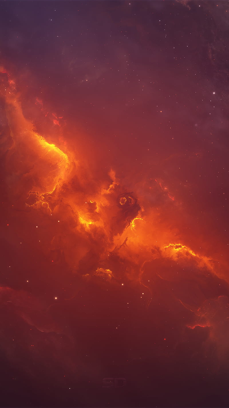 Dark Phoenix , nebula, color, orange, space, HD phone wallpaper