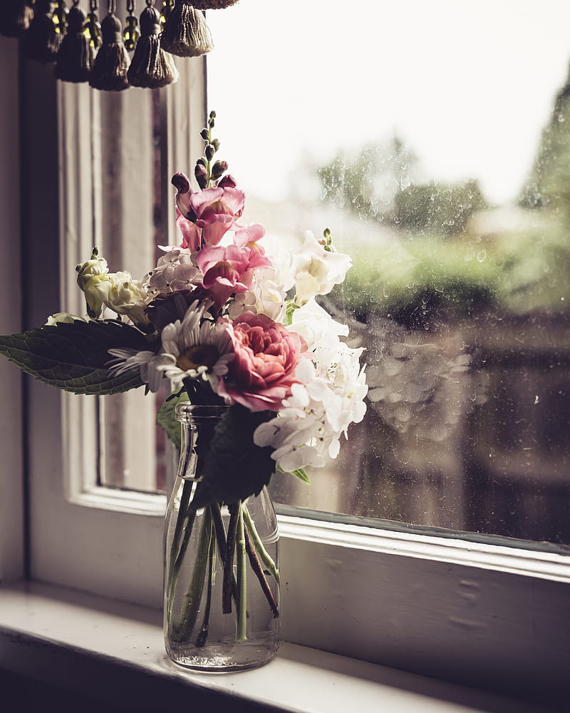 flowers, vase, composition, bouquet, HD phone wallpaper