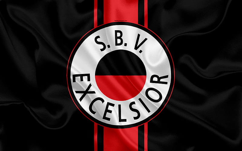 SBV Excelsior Dutch football club, Excelsior logo, emblem, Eredivisie, Dutch football championship, Rotterdam, Netherlands, silk texture, Excelsior FC, HD wallpaper