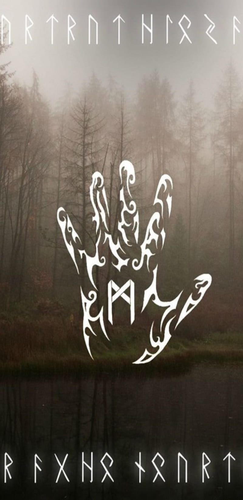 Runestribalhand, energy, hand, luck, magic, norse, phone, rune, tablet, tribal, viking, HD phone wallpaper