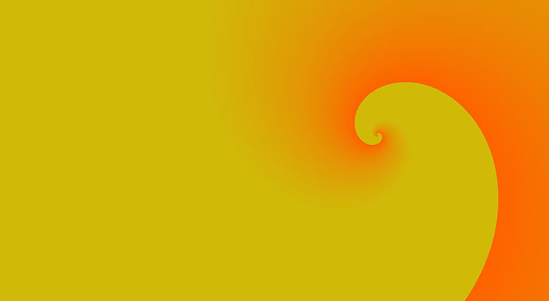 spiral, abstraction, gradient, yellow, orange, HD wallpaper