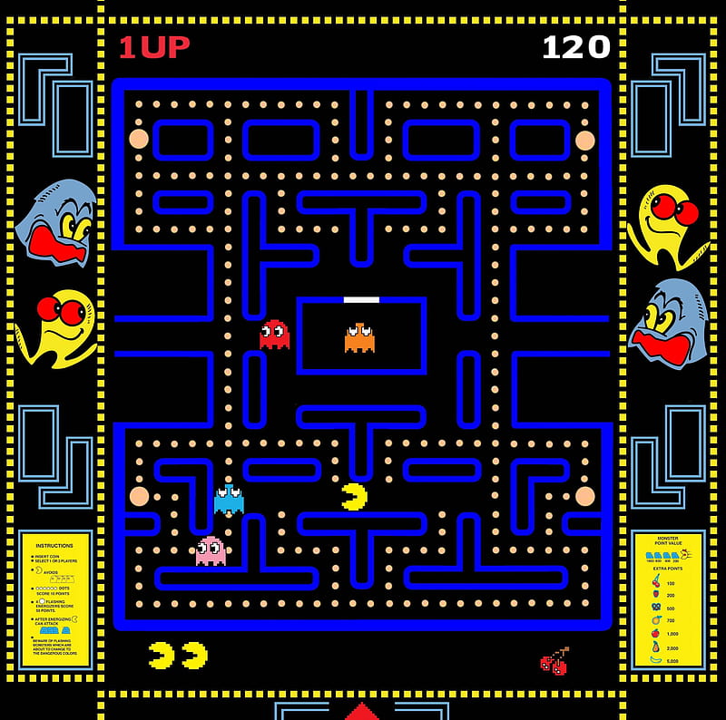 Pac Attack, pac man, midway, 80s arcade games, ms pacman, HD wallpaper