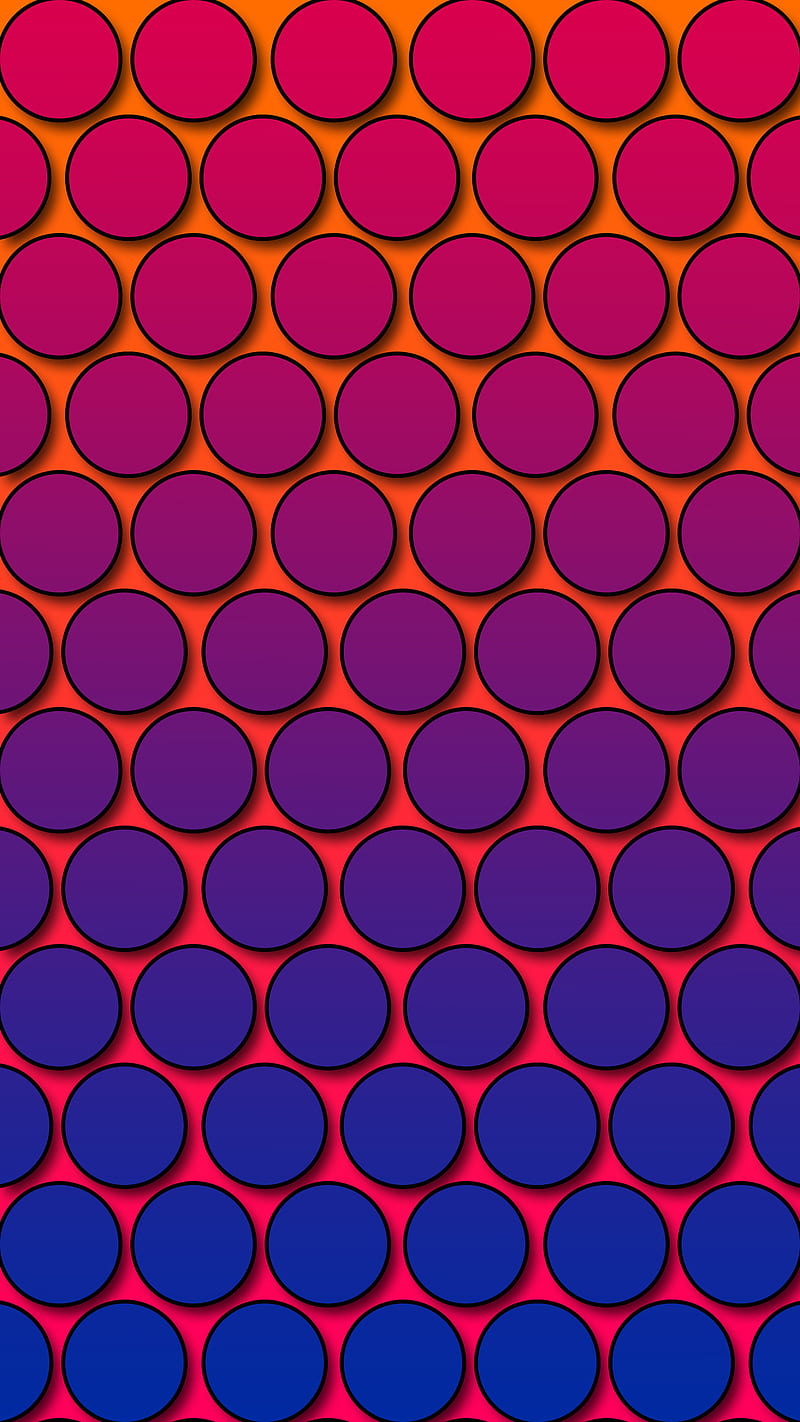Gradient Dots, FMYury, abstract, black, blue, circles, colorful, colors, orange, pink, points, purple, red, shadows, HD phone wallpaper