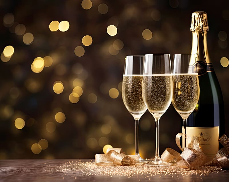 Champagne Bottle, New Years Eve 2024 Ultra, Holidays, New Year, Bottle, Celebration, Champagne, newyearseve, newyear, 2024, HD wallpaper