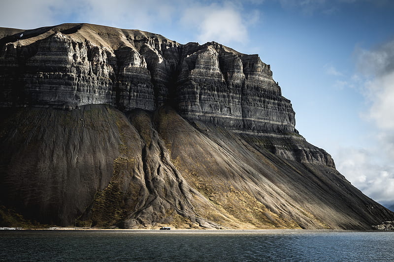rock formation near ocean, HD wallpaper