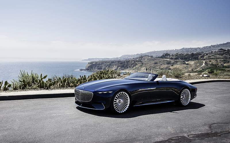 Vision Mercedes-Maybach 6 Cabriolet, 2017, Luxury cabriolet, blue cabriolet, Maybach, German cars, Mercedes, HD wallpaper